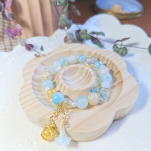 Cloudy Skies Handmade Glass Bracelet