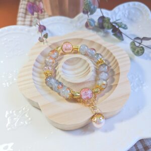 Stormy Pink Skies Handmade Glass Bracelet