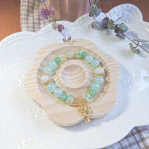 Minty Wings Handmade Glass Bracelet
