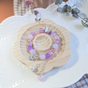 Lavender Wings Handmade Glass Bracelet