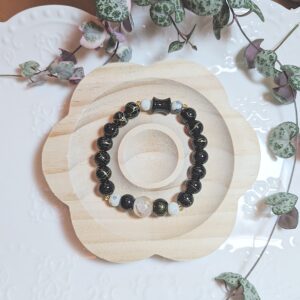 Golden Noir Handmade Glass Bracelet