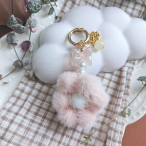 Fluffy Flower Bag Charm/Keychain